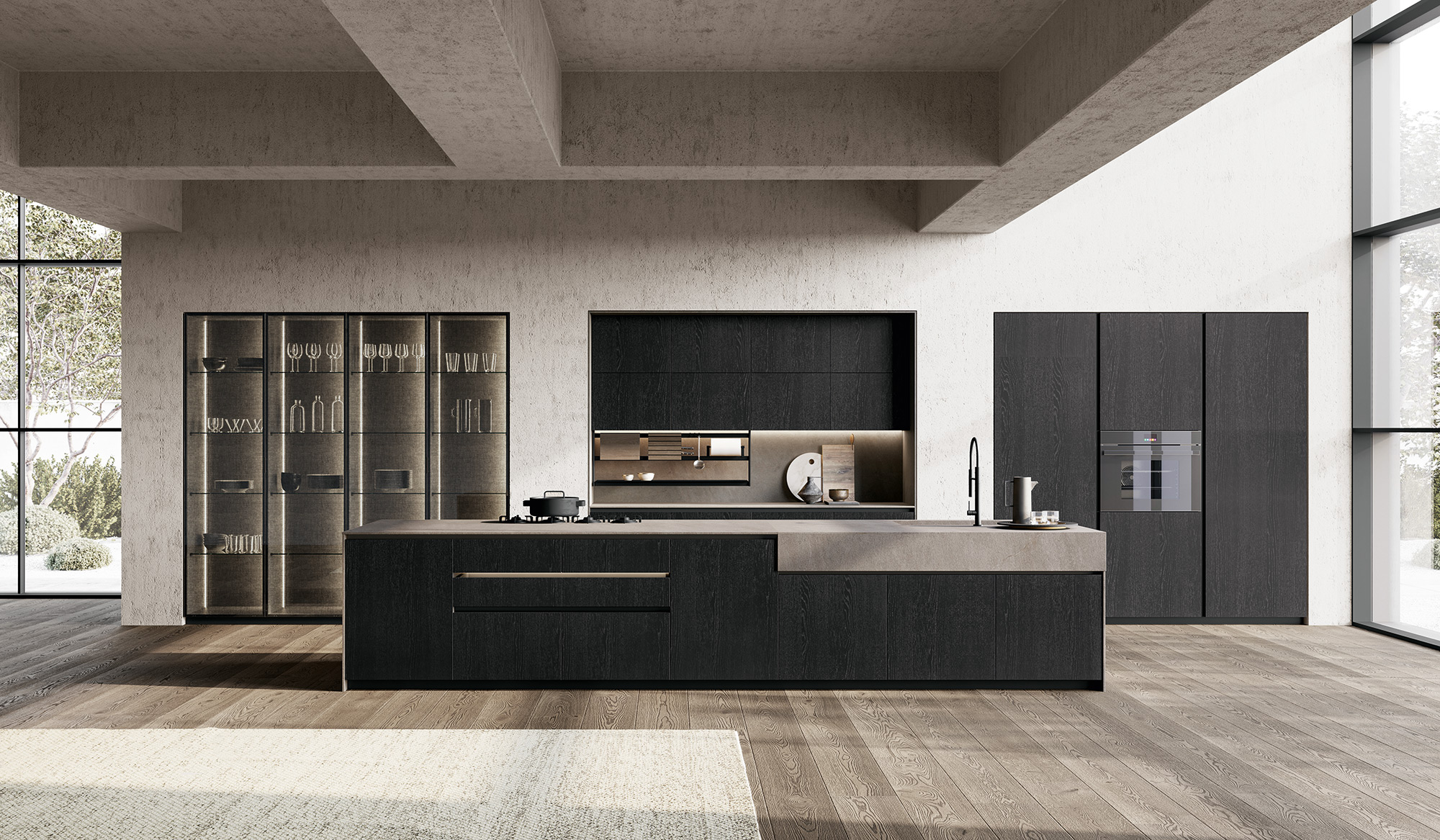 Comprex Aria – Helle Landhausküche Cremeweiß – Creme und Schwarz